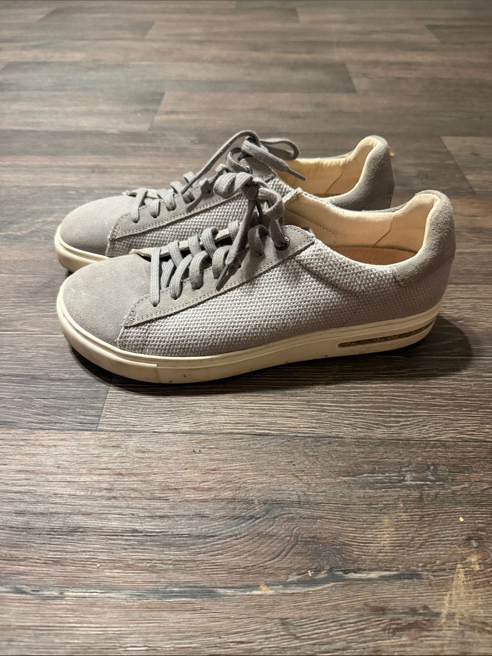 Women’s Birkenstock Casual Low-Top Suede & Mesh Sneakers - Gray